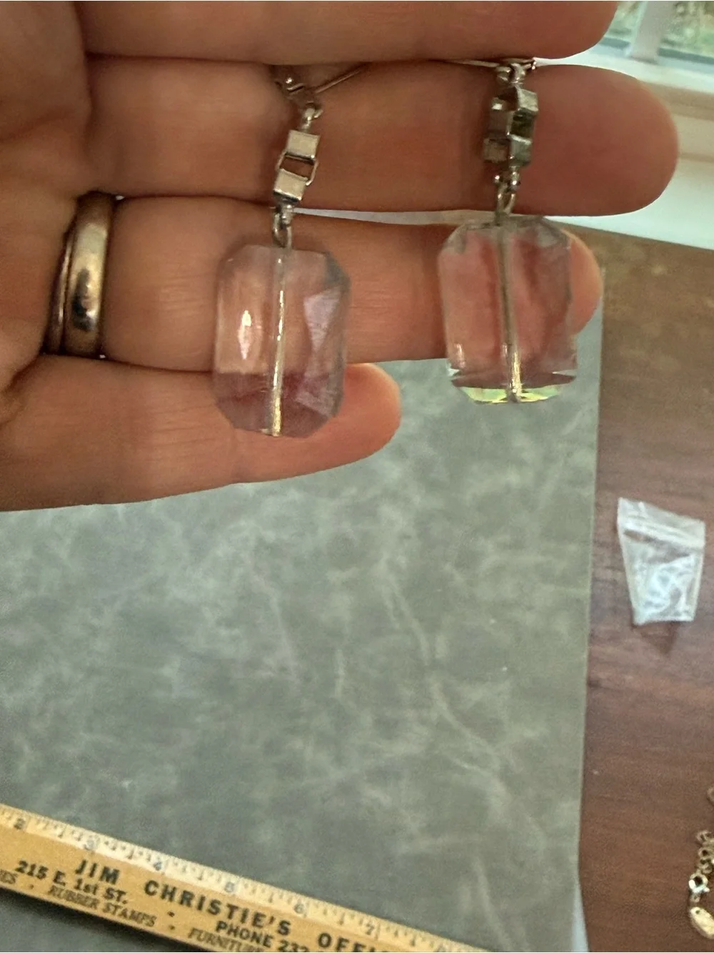 Crystal Drop Leverback Earrings - Clear